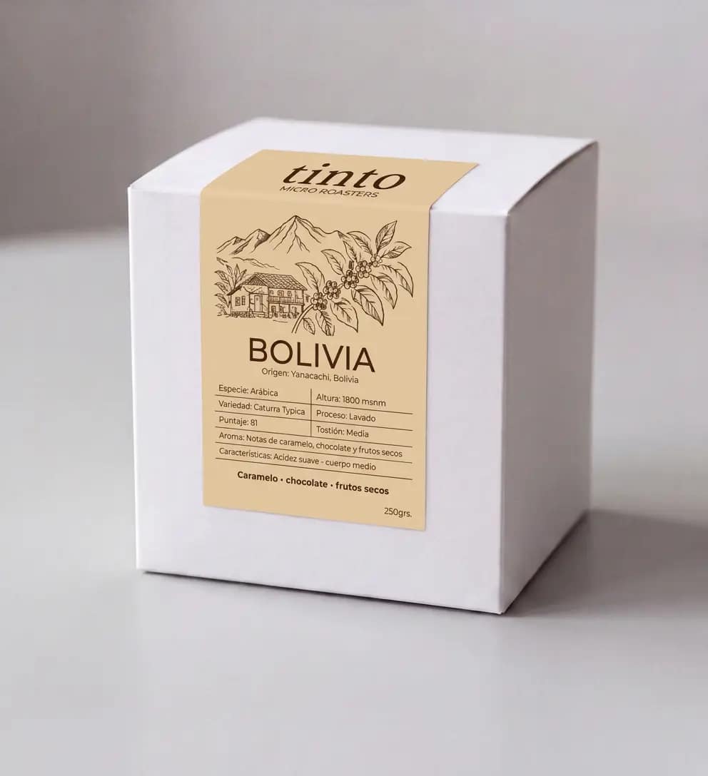 Caja de café Bolivia, origen Yanacachi Bolivia - Tinto Café